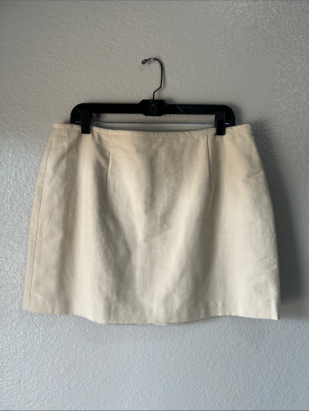 ANTONIO MELANI Cream Mini Skirt Sz 14 Cotton Blend Office Summer Casual TC0210